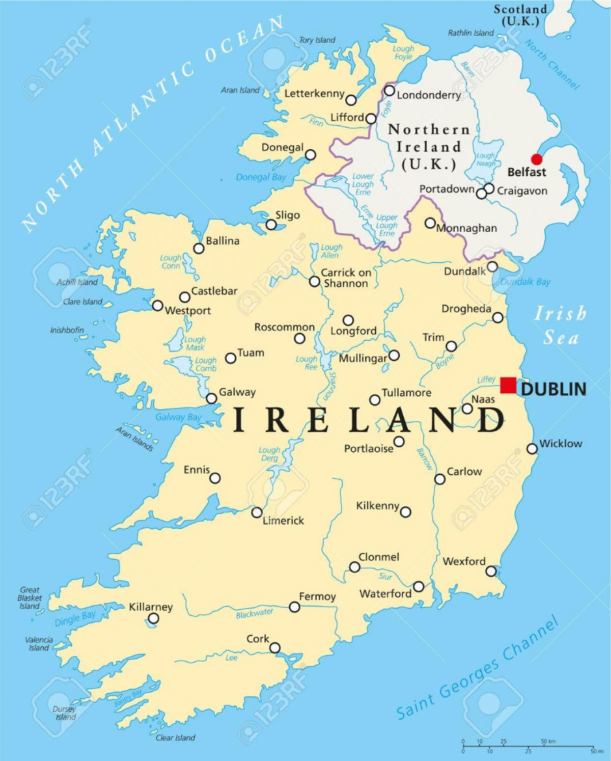 Даблин карта Ирска
