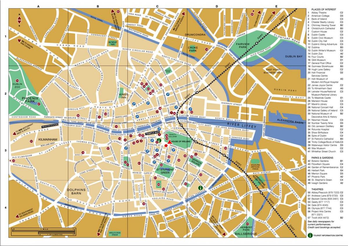 карта центра града Даблин