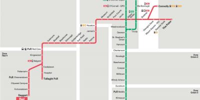 Даблин Луас црвена линија мапи